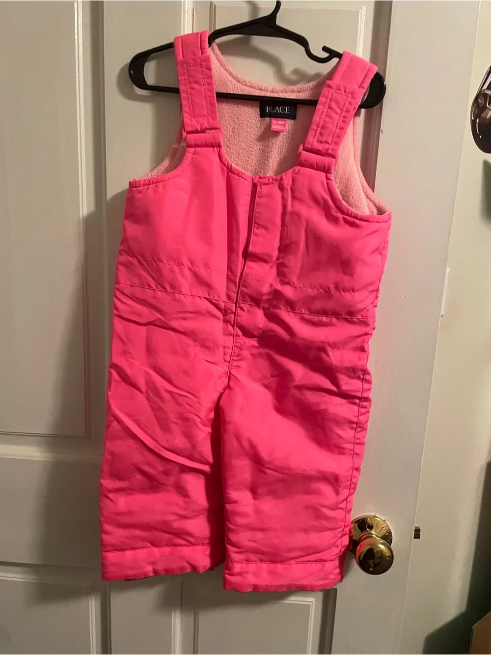The Children's Place Bright Pink Kids Snow Overalls